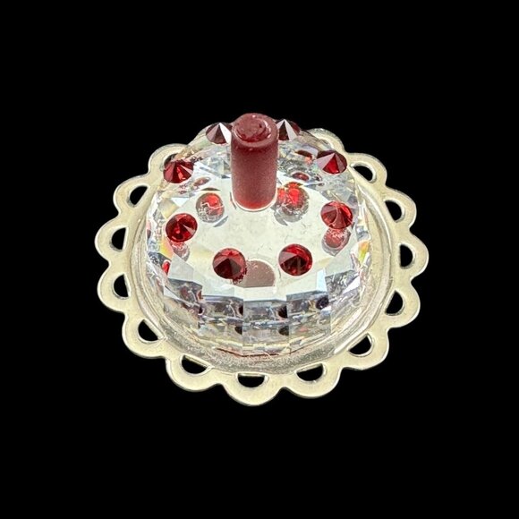 Swarovski Crystal Mini Figurines Swan Owl Cake Rabbit Vintage 1980s Made Austria - Picture 8 of 12